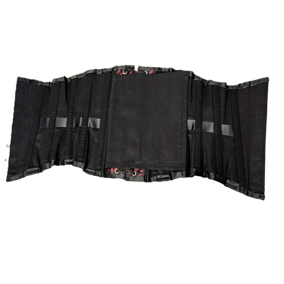 * Red Black brocade Underbust Corset Waist Cincher EUC Size 24 main image 9